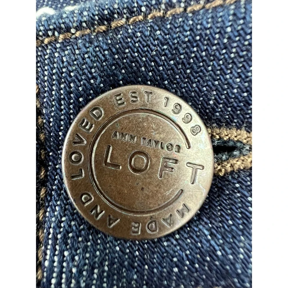 Loft Outlet Jeans Womens 8 Curvy Skinny Dark Indigo Blue Denim NWT